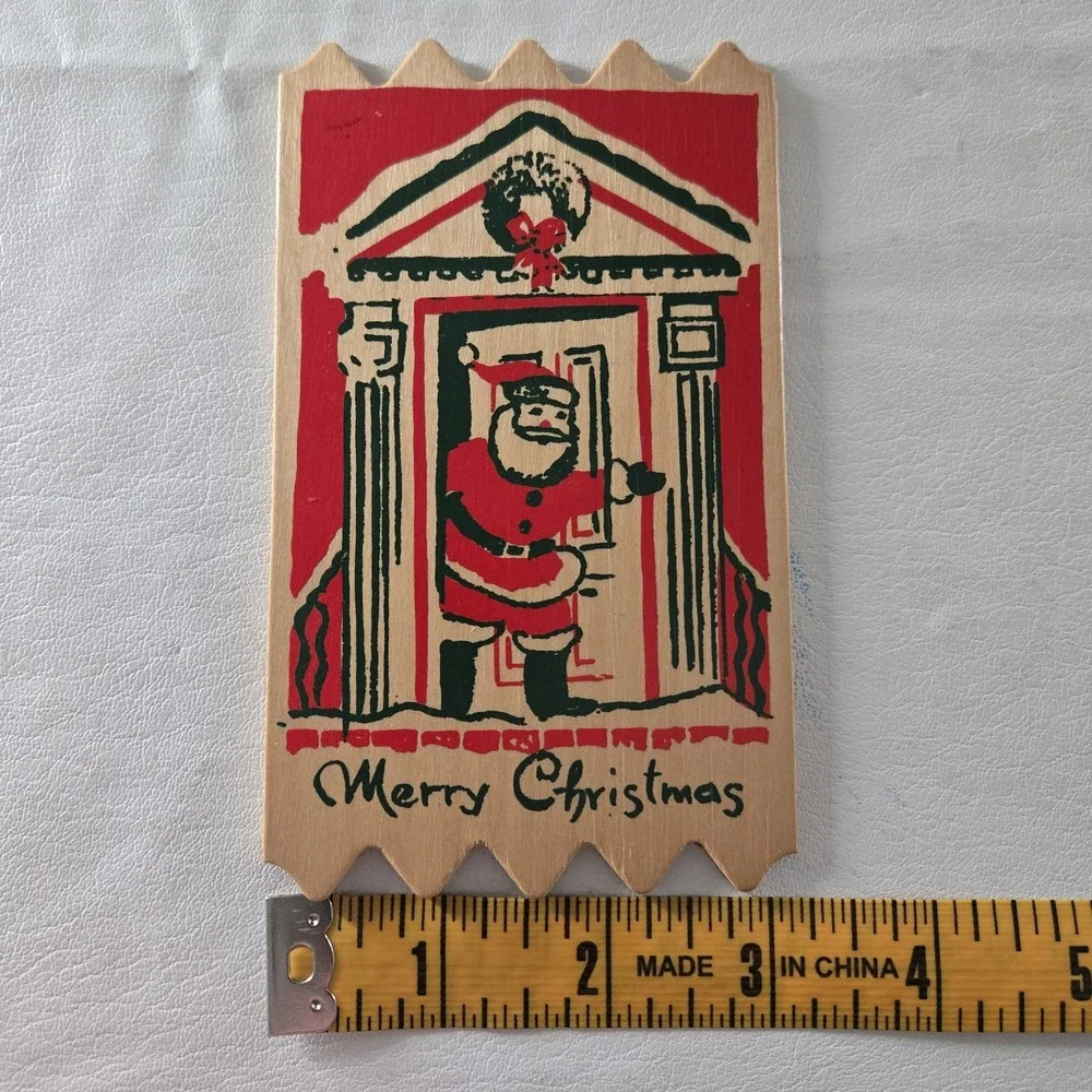 Merry Christmas Wood Postcard Santa New ATTCO-227 Holiday‎